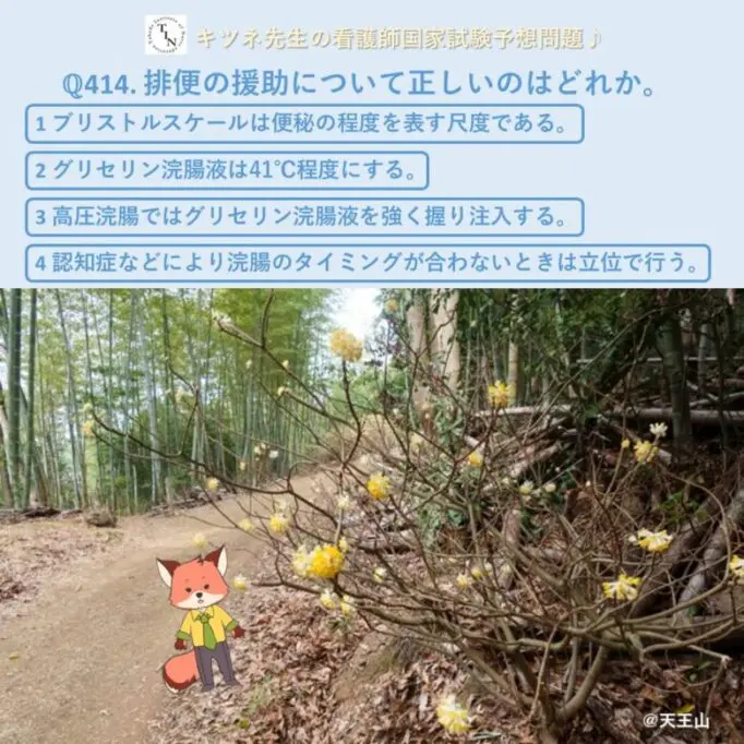 キツネ先生の看護師国家試験予想問題414 | 業界初の個別指導塾